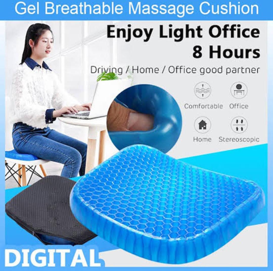 Cooling Gel Seat Cushion for Car & Office | Non-Slip Pressure Relief